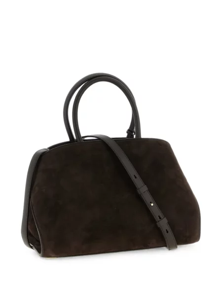 Semišová shopper kabelka Ferragamo hnědá
