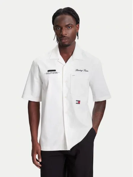 Tommy Hilfiger Košile F1 Movie Mechanics Écru Boxy Fit