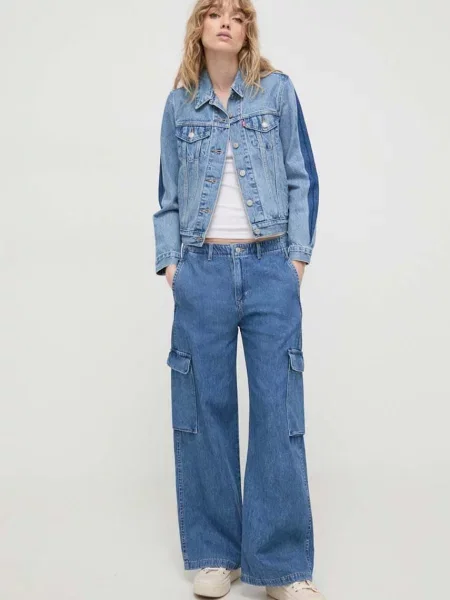 Kavbojke Levi's BAGGY CARGO DENIM modra