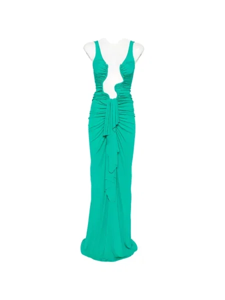 Rochie maxi Christopher Esber drapată verde