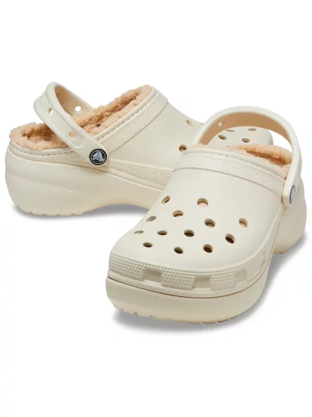 Chodaki Dla Dorosłych Crocs Classic Platform Lined Clog białe