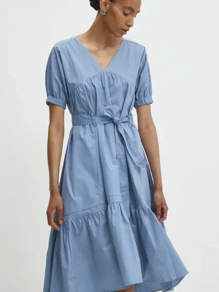 Рокля Answear Lab къса разкроена синьо