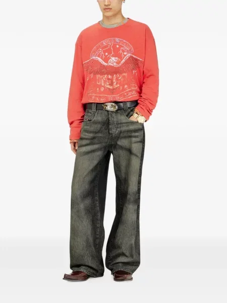 Lung tricou Diesel roșu