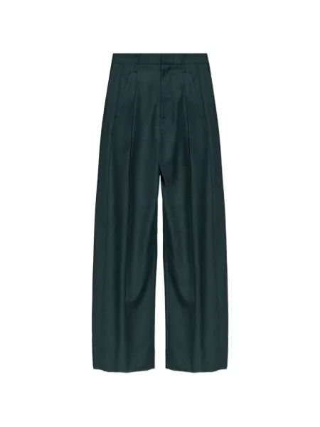 Pantaloni Victoria Beckham de lână verde