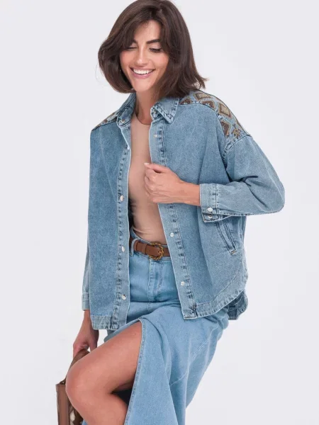 Куртка-сорочка Dressa бавовна/поліестер/еластан блакитний