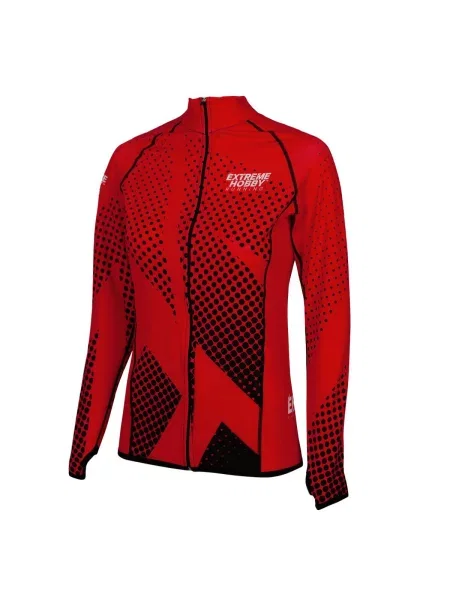 Bluza do biegania rozpinana EXTREME HOBBY HALFTONE czerwona