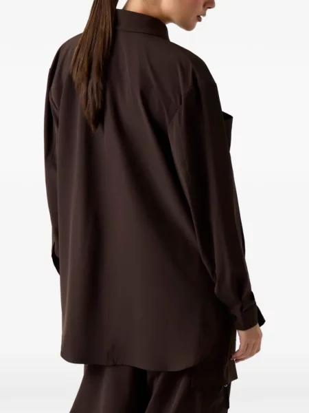 Lung tricou Guess cu mâneci lungi maro