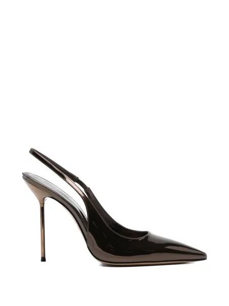 Pantofi cu toc Paris Texas slingback cu bretele maro