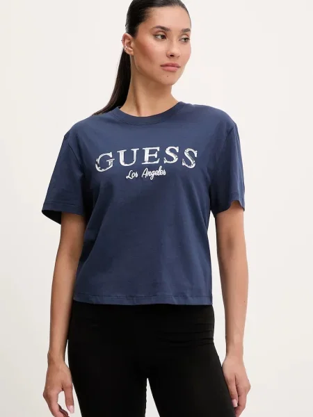 Тениска Guess тъмносиньо