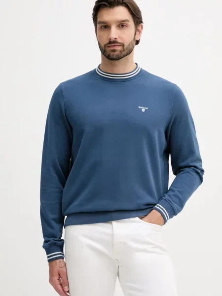 Bombažen pulover Barbour ROSFORD mornarsko modra