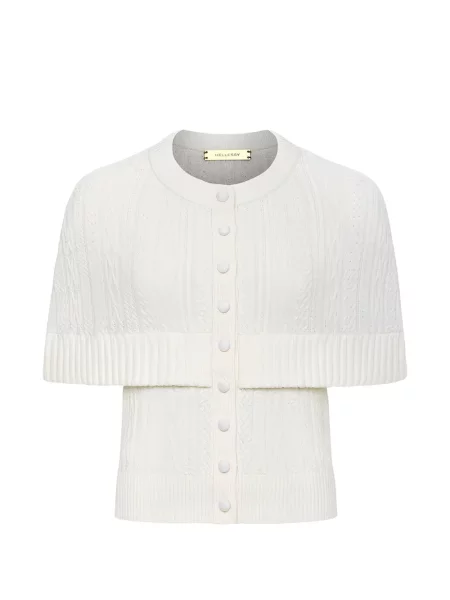 Scurt cardigan Hellessy tricotate alb