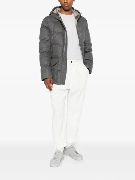 Pantaloni Eleventy de catifea cord alb