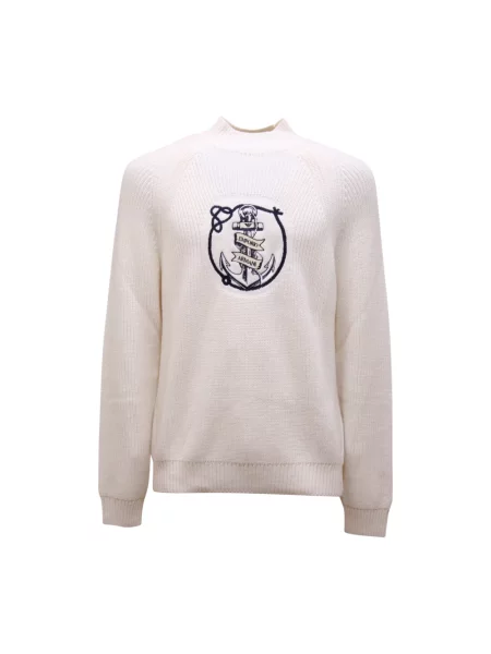 Sweter Armani wełniany biały