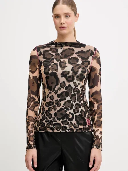 Sportalm Koszulka Z Długim Rękawem Z Siateczki braun czarna