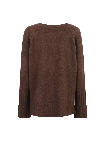 Sweter Tory Burch wełniany brązowy