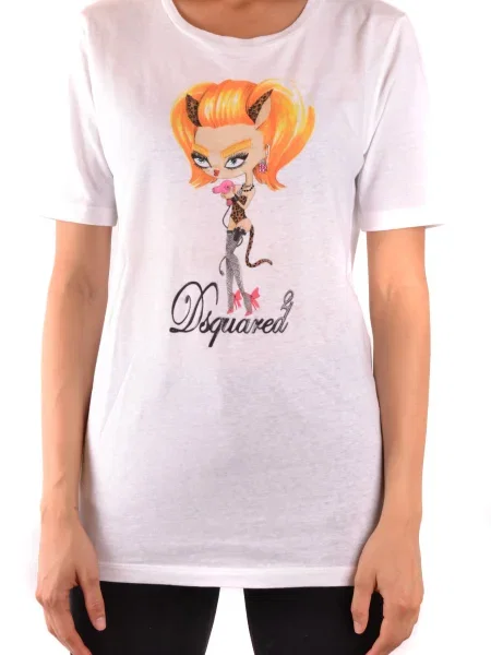Majica Dsquared s potiskom bela