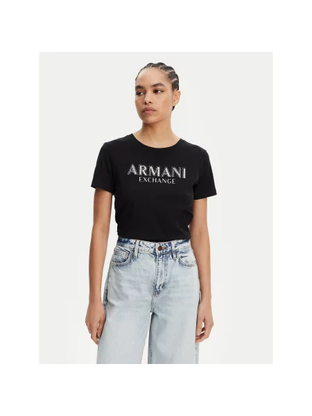 Armani Exchange Majica Regular Fit črna