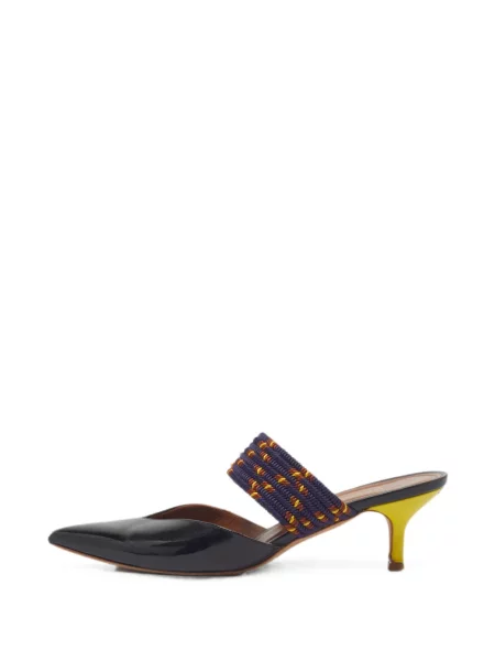 Papuci tip mules Malone Souliers cu bretele negru