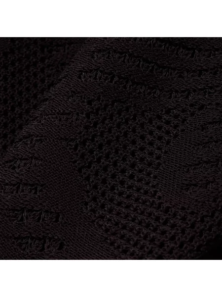 Lacoste Ażurowy Sweter Z Dzianiny Z Krokodylem brązowy