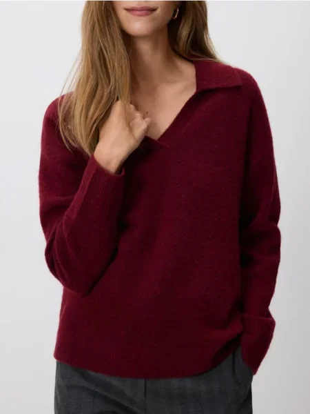 Reserved Pulover cu guler violet-închis violet