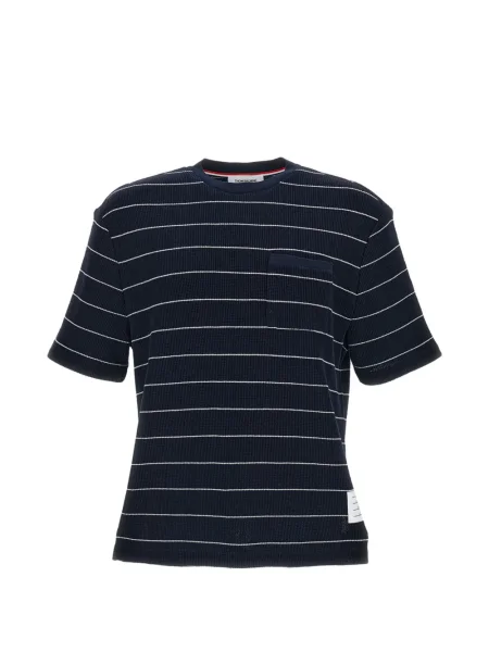 Tricou Thom Browne cu dungi albastru