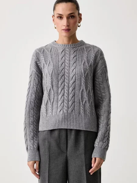 Tommy Hilfiger pulover za žene s vunom siva