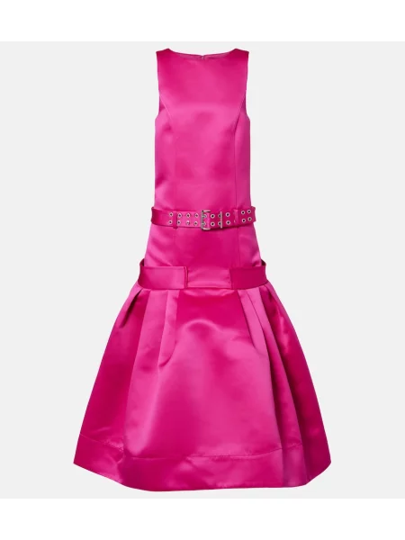 Rochie midi Ganni din satin roz