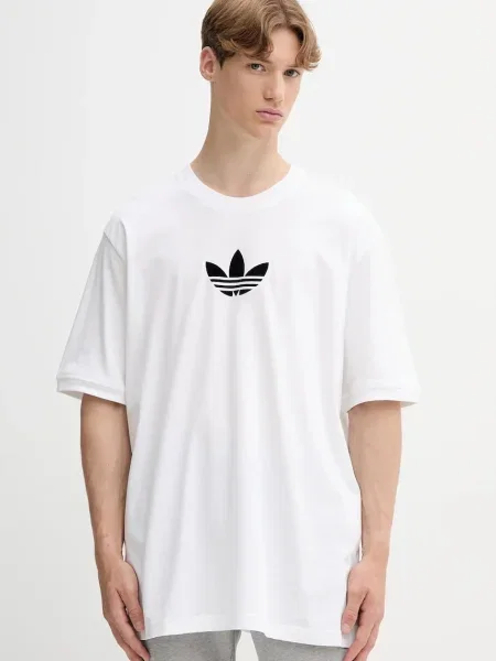 Тениска adidas Originals Oversize Tee с изчистен дизайн бяло