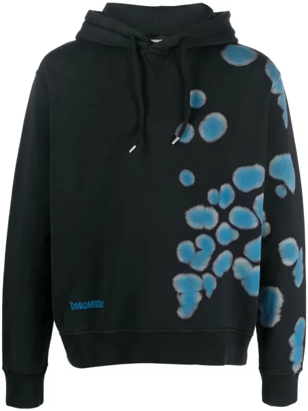 Hanorac cu glugă Dsquared2 cu imagine negru