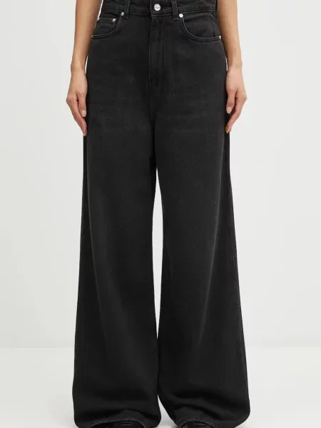GANNI jeans Soft Rigid Denim Baggy negru
