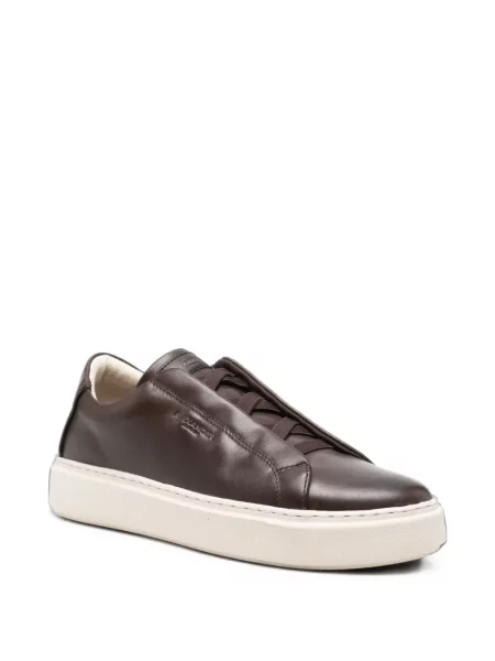 Chiloți Alexander Smith din piele slip-on cu autograf maro