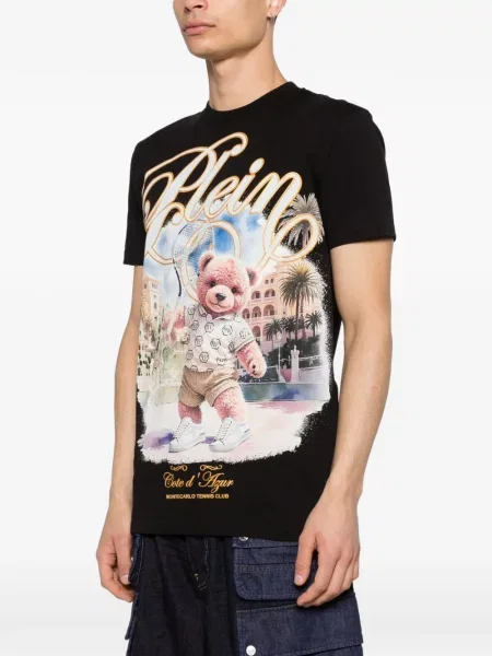 Tricou Philipp Plein cu imagine teddy negru