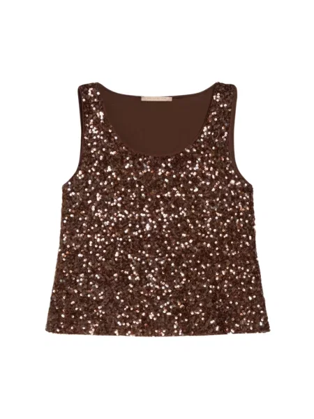 Top Pennyblack z cekinami brązowy