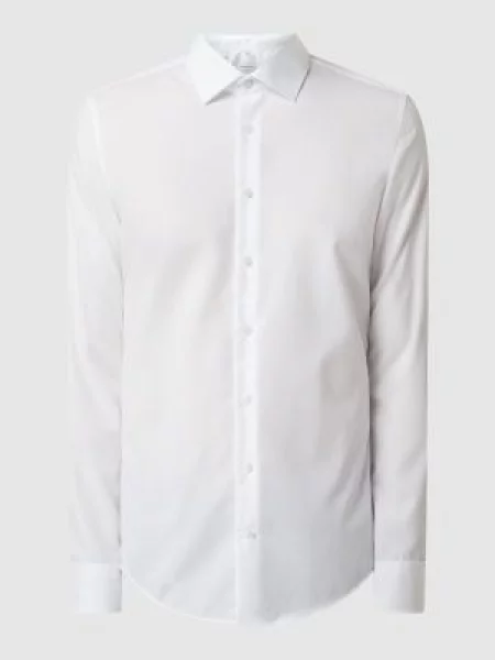 Koszula biznesowa o kroju slim fit z popeliny Seidensticker biała