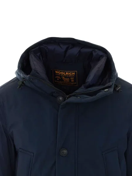 Palton Woolrich cu glugă albastru