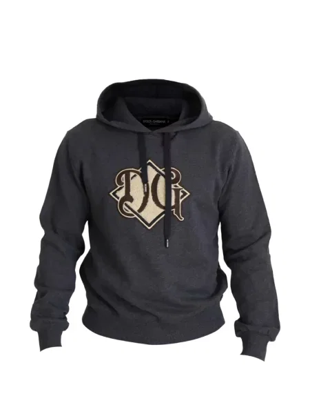Hanorac cu glugă Dolce & Gabbana cu broderie gri