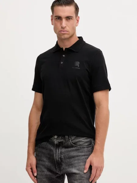 KARL LAGERFELD Tricou polo negru