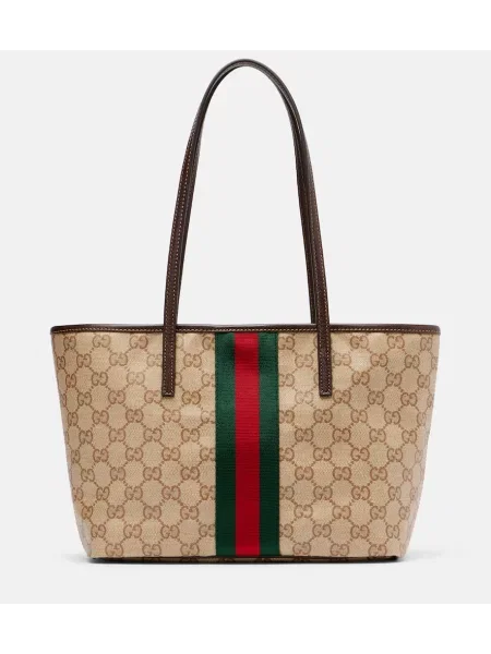 Geantă shopper Gucci din canvas bej