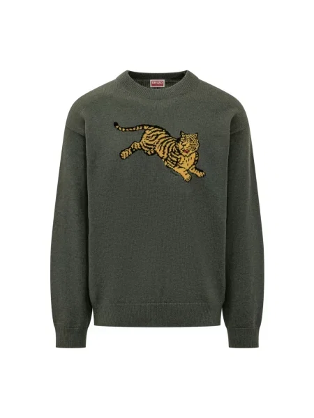 Sweter Kenzo w tygrysie prążki zielony