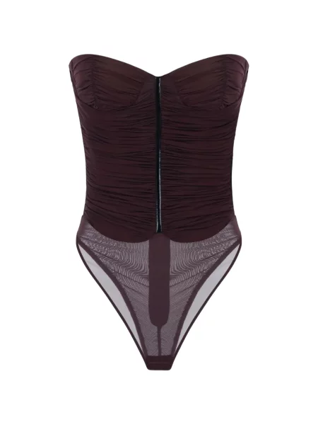 Body Elisabetta Franchi din jerseu maro