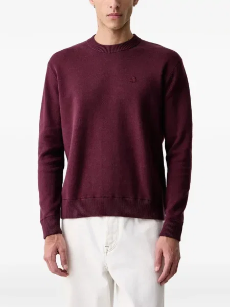 Pulover Benetton cu broderie cu decolteu rotund roșu