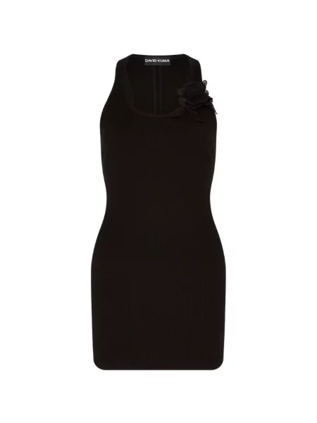 Sukienka mini David Koma w kwiatki garniturowa czarna