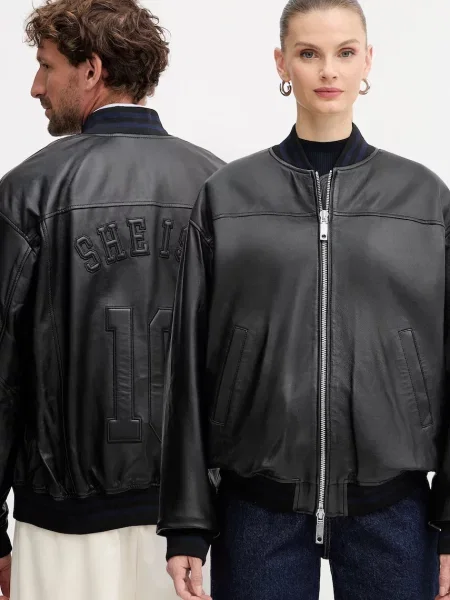 Kožená bunda bomber MAX&Co. černá