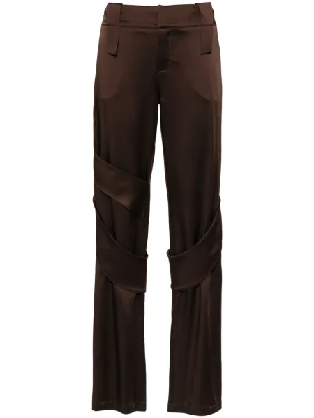 Pantaloni cargo Blumarine din satin maro