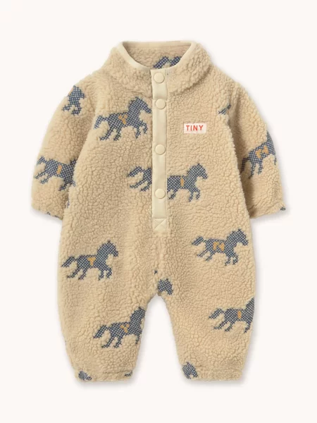 Tinycottons kombinezon za bebe HORSES SHERPA ONE-PIECE bež