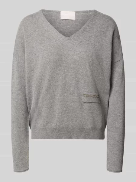 Sweter z dzianiny z kaszmiru z dekoltem w serek Hemisphere