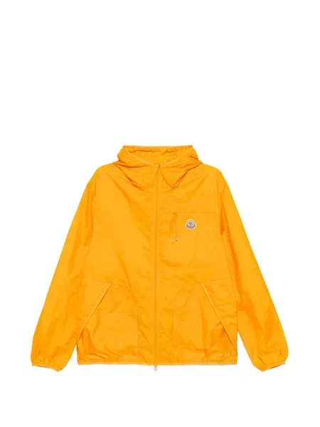 Striukė Moncler su gobtuvu su autografu oranžinė