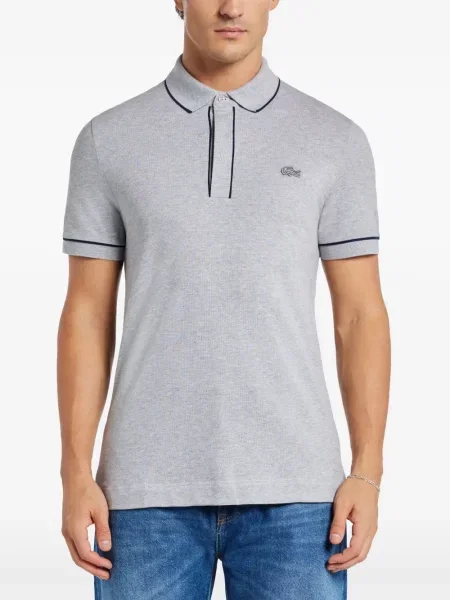 Tricou polo Lacoste cu autograf gri