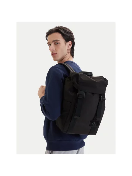 Plecak Calvin Klein Canvas Mix Backpack Black Universal czarny