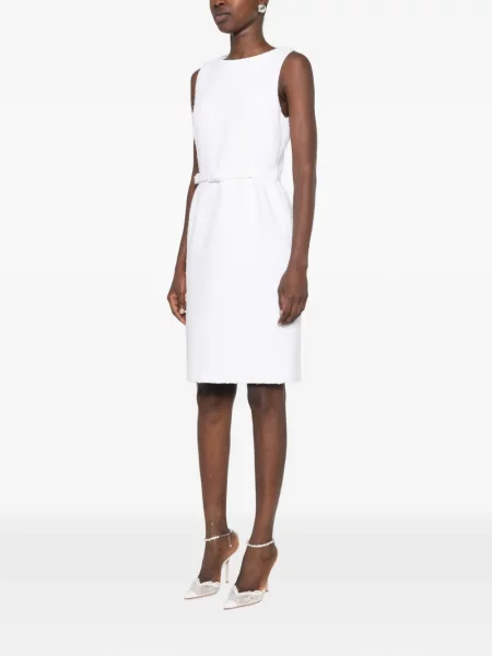 Cu centură rochie mini Andiata tricotate alb